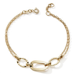 BRACELET ORJ 375 3ANNEAUX DOUBLE CHAINE