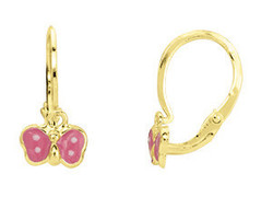 Boucles d'oreilles dormeuse papillon 8540