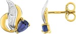 Boucles d&#039;oreilles Or Saphir &amp; Rhodium