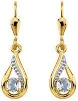 Boucles d'oreilles pendante bicolore Topaze