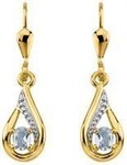 Boucles d&#039;oreilles pendante bicolore Topaze