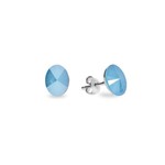 Boucles d&#039;oreilles Oval studs argent rhodi  Cristal