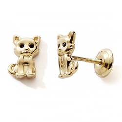 Boucles d'oreilles or jaune chaton