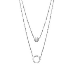 Collier argent rhodie double rangs  87192345