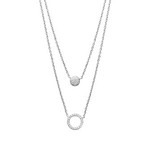 Collier argent rhodie double rangs  87192345