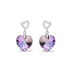 Boucles d'oreilles Tender Heart argent rhodi