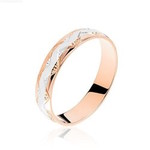 Alliance fantaisie mixte bicolore or rose  ref 1746 3 mm 9 Carats