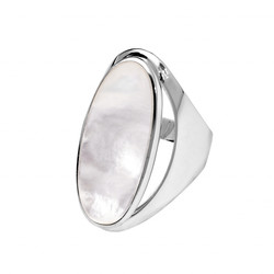 Bague argent nacre blanche 