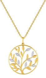 Collier plaqu or arbre de vie oxyde