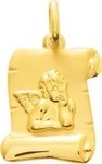 Médaille ange parchemin plaqué or