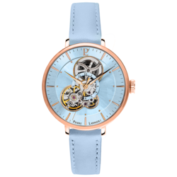 Montre Femme MELODIE Cadran Bleu Bracelet Cuir Bleu