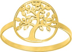 Bague or jaune arbre de vie