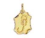 Médaille zodiaque parchemin  or jaune 18 carats