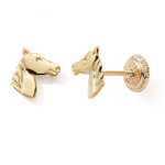 BOUCLE D'OREILLES CHEVAL OR JAUNE 