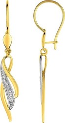 Boucles d'oreilles pendante bicolore oxydes de zirconium