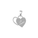 pendentif argent rhodi double coeur