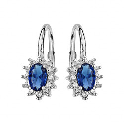 BOUCLES D'OREILLES ARGENT RHODIE DORMEUSE AU CENTRE PERLE BL