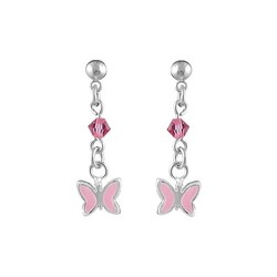 Boucles d'oreilles argent pendante papillon