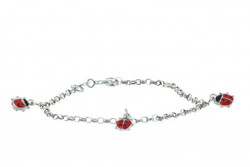 Bracelet argent 3 coccinelles