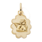 MEDAILLE OVALE FANTAISIE ANGE or9 carats