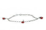 Bracelet argent 3 coccinelles