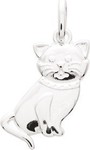 Pendentif Chat argent rhodi