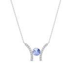Collier Rivoli Doble argent rhodi  cristal 