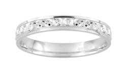 Alliance fantaisie or blanc 9 carats