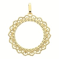 Pendentif entourage pice 20 F Or jaune 18 carats