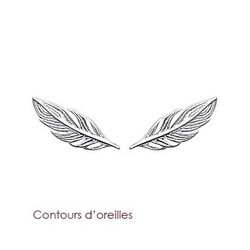 Contours d'oreilles argent rhodi feuilles 7527100