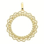 Pendentif entourage pice 20 F Or jaune 18 carats