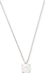 Collier solitaire oxydes de zirconium or blanc