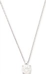 Collier solitaire oxydes de zirconium or blanc