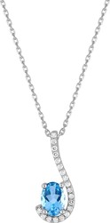 Collier argent rhodi topaze & oxydes