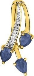 pendentif saphir diamants or jaune