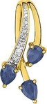 pendentif saphir diamants or jaune 