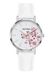 Montres fantaisie bracelet cuir Go cadran fleur