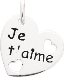 pendentif argent rhodi 2 coeurs je t'aime