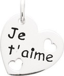 pendentif argent rhodi 2 coeurs je t&#039;aime