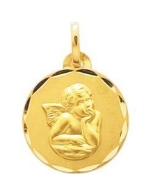 Mdaille ange plaqu or jaune