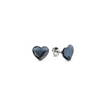 Boucles d&#039;oreilles Heart studs argent rhodi  Cristal