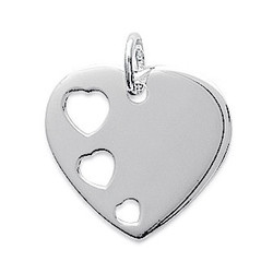 Pendentif argent rhodi coeur