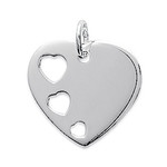 Pendentif argent rhodi coeur 