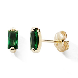 Boucles d'oreilles or jaune oxyde vert 9 carats