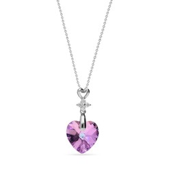 Collier Petite Heart argent rhodi  Cristal