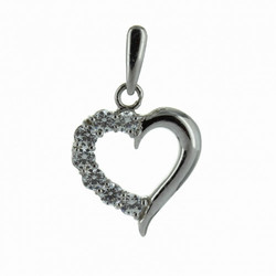 PENDENTIF 375 OR GRIS OZ COEUR