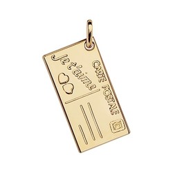 Pendentif plaque plaqu or je t'aime