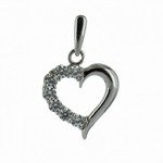 PENDENTIF 375 OR GRIS OZ COEUR