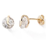 BOUCLES D OREILLES  VIRGULE OXYDE OR JAUNE 9K