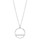 COLLIER ARGENT RHODIE PENDENTIF CERCLE ET BARETTE OXYDES BLA